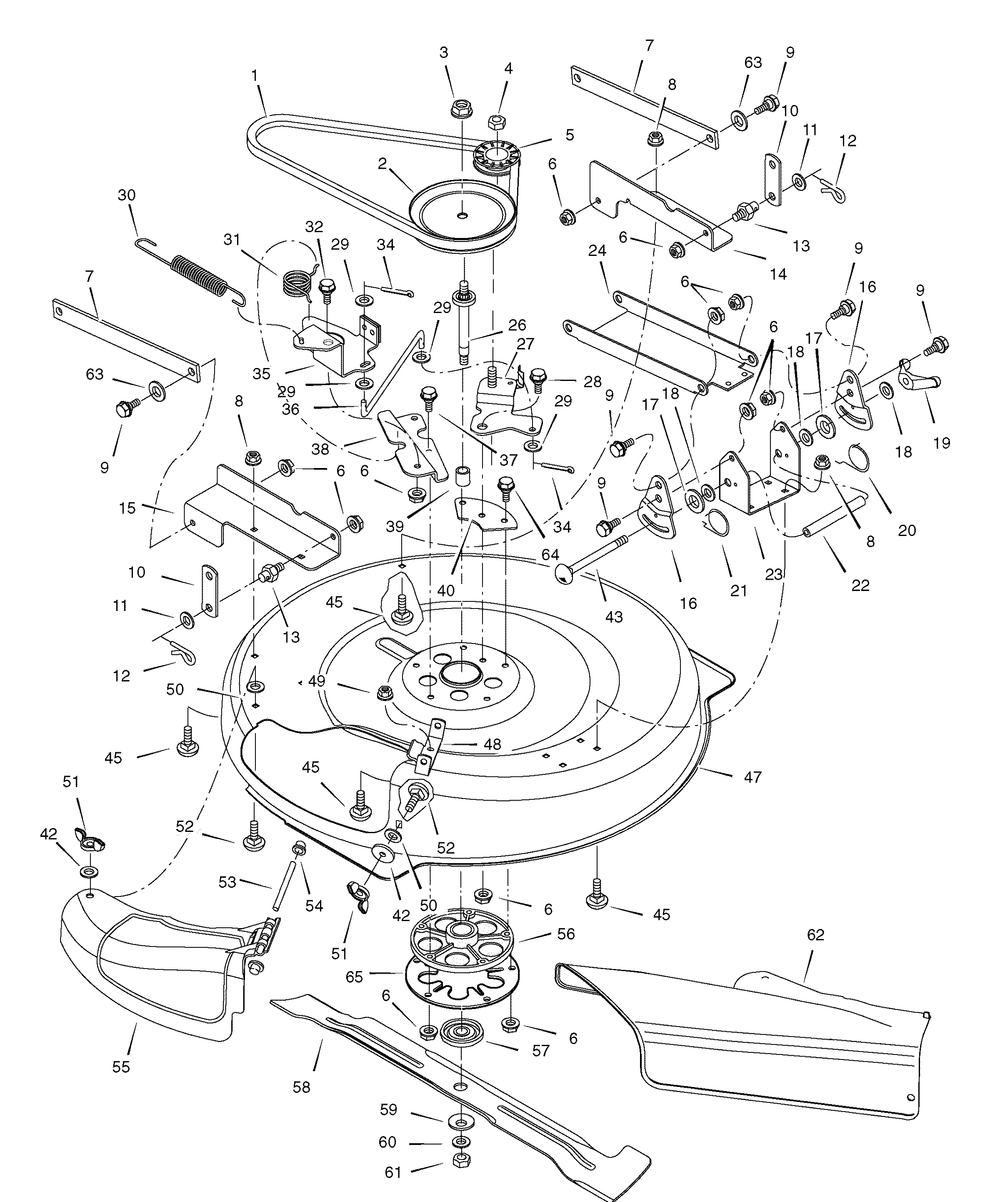 Mower Housing Diagram and Parts List for 309006X50C  Briggs and Stratton Lawn Tractor
